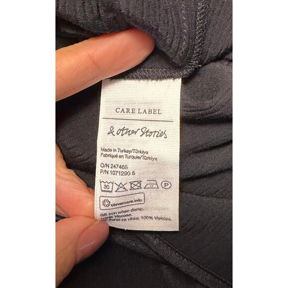 NWT & Other Stories Strappy Tassel Tie Midi Dress Black sz. 2 - Picture 11 of 11